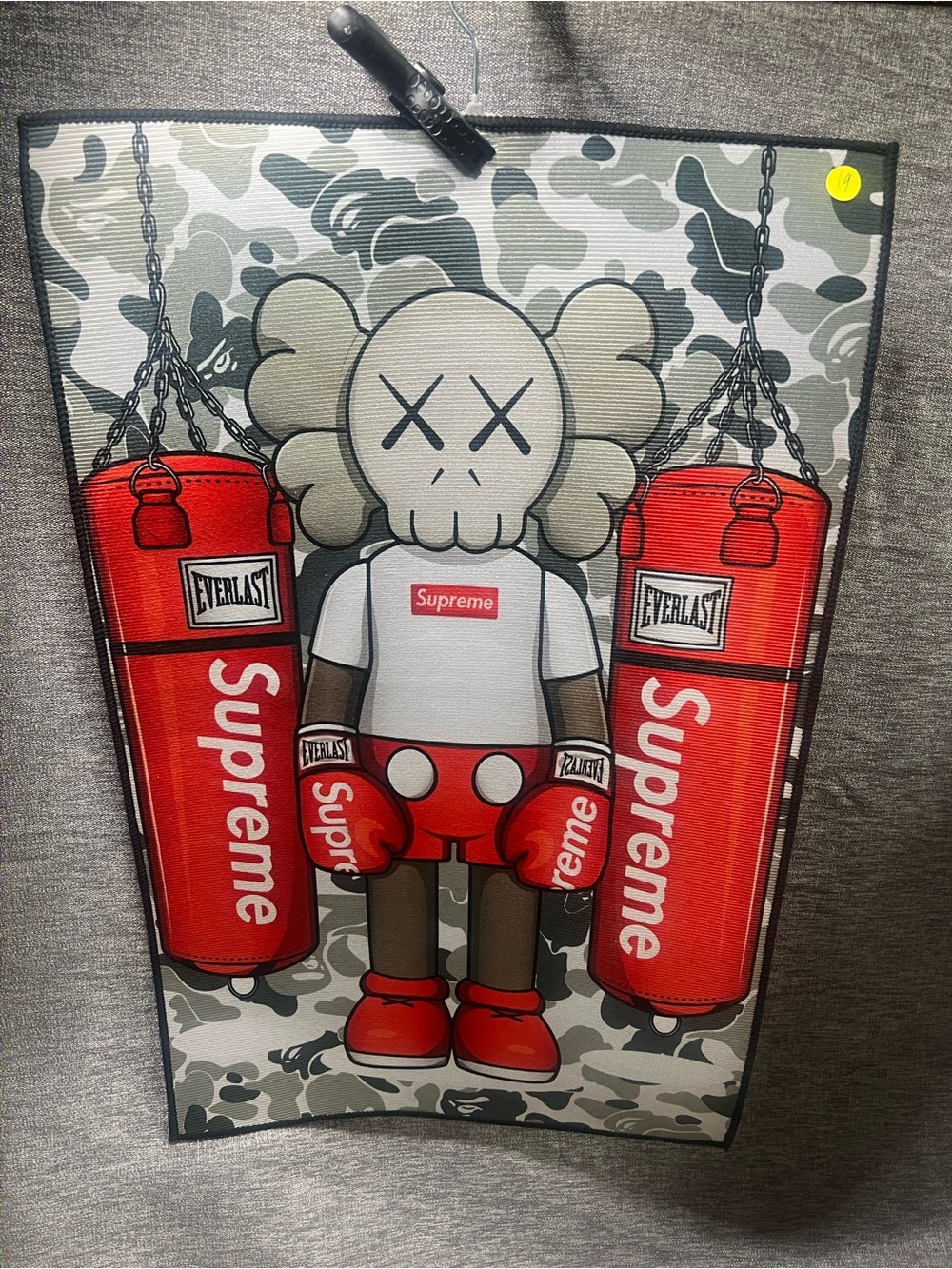 Supreme x KAWS Boxing Graphic Rug - Red, Gray, White